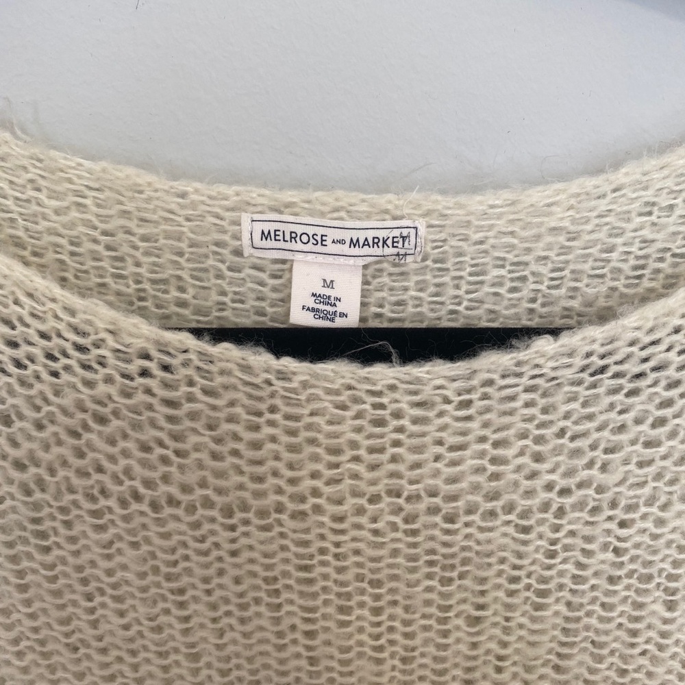 Cream Open Knit Crop Sweater